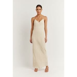Dissh Mason Geo Slip Midi Dress - 6 Beige